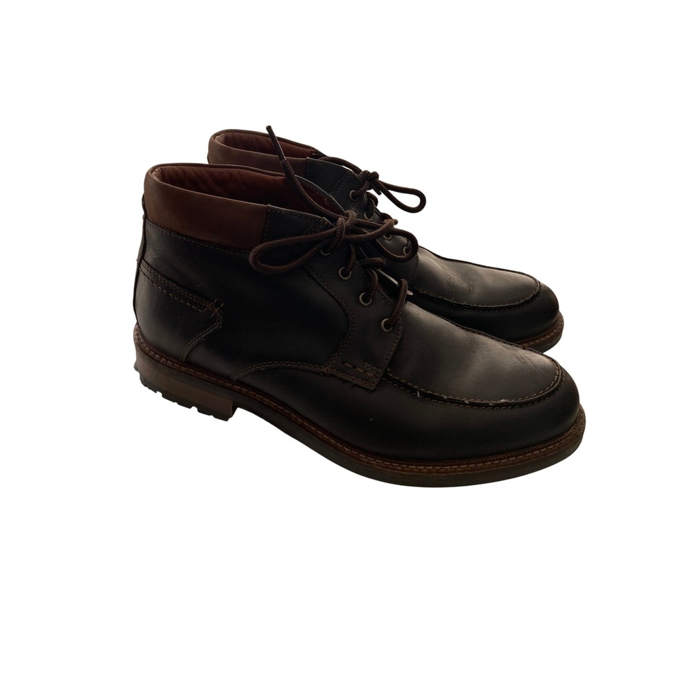 Johnston & Murphy Waterproof Moc Toe Chukka Boots Men 10M Black Leather